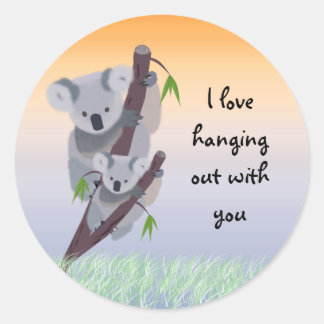 Redonda Pegatina del oso de Koala australiano lindo