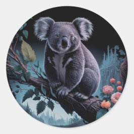 REDONDA PEGATINA DEL OSO DE KOALA CUTE