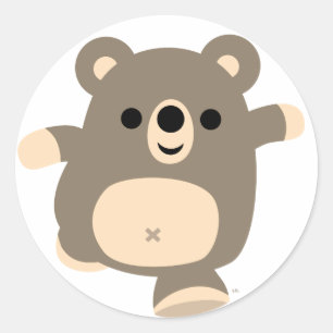 Redonda Pegatina del oso del Personalizado en ejecución