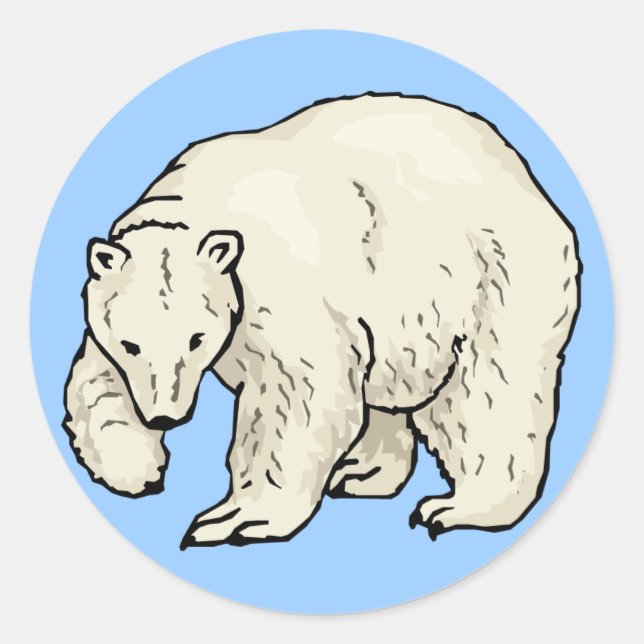 Redonda Pegatina del oso polar (Anverso)