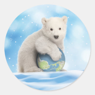 Redonda Pegatina del oso polar