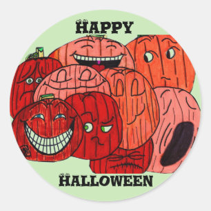Redonda Pegatina DEL PARCHE DE PUMPKIN FELIZ