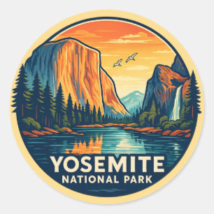 Redonda Pegatina del Parque Nacional Yosemite
