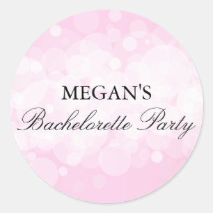 Redonda Pegatina del partido Bachelorette Rosa Confetti