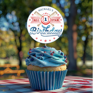 Redonda Pegatina del partido de cumpleaños del béisbol Fav