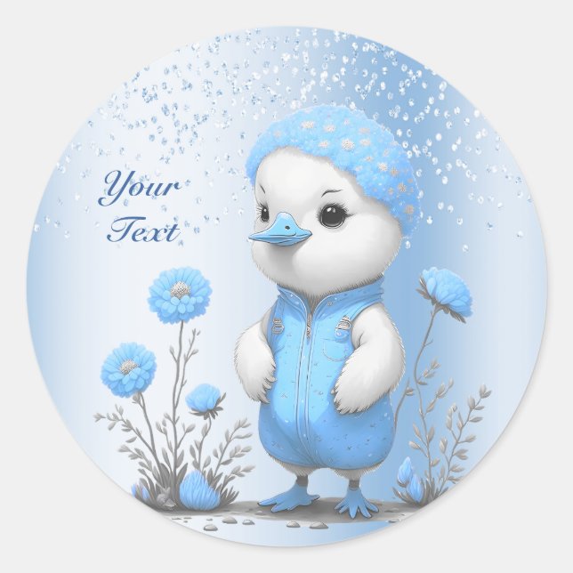 Redonda Pegatina del pato azul (Anverso)