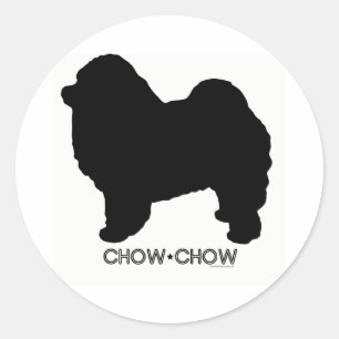 Redonda Pegatina del perro chino de perro chino