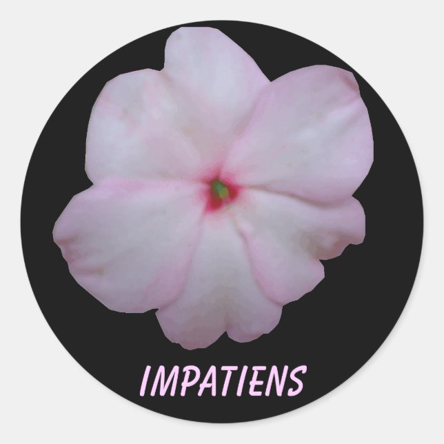 Redonda Pegatina del Personalizable Impatiens (Anverso)