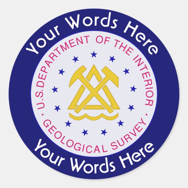 Redonda PEGATINA del Personalizado de Estudios Geológicos  (Anverso)