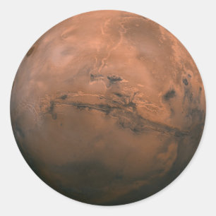 Redonda Pegatina del planeta Marte Valles Marineris Astron