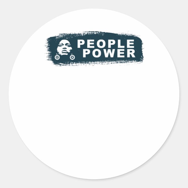 Redonda Pegatina del poder del pueblo (Anverso)