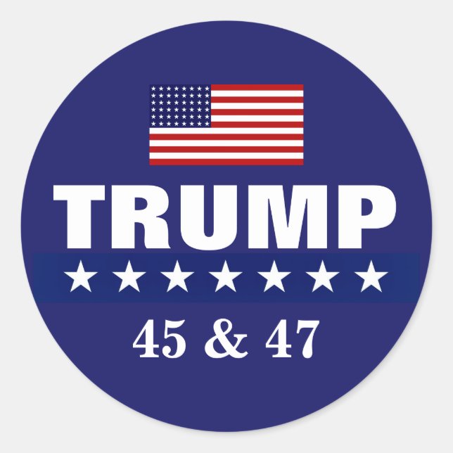 REDONDA PEGATINA DEL PRESIDENTE TRUMP (Anverso)