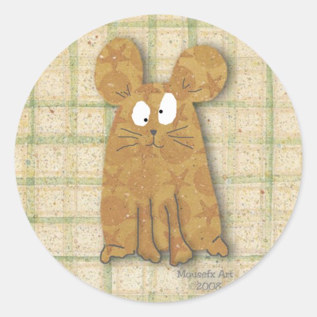Redonda Pegatina del ratón de país (Anverso)