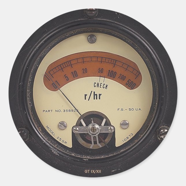 Redonda Pegatina del Raytheómetro del profesor Temple (Anverso)