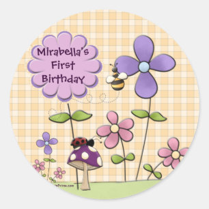 Redonda Pegatina del remiendo de la flor