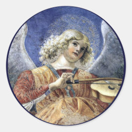 Redonda Pegatina del Renacimiento Angel Bella Artes