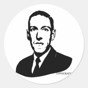 Redonda Pegatina del retrato de HP Lovecraft