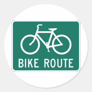Redonda Pegatina del Rótulo de la ruta de la bicicleta