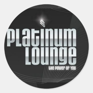 Redonda Pegatina del salón platino (negro)