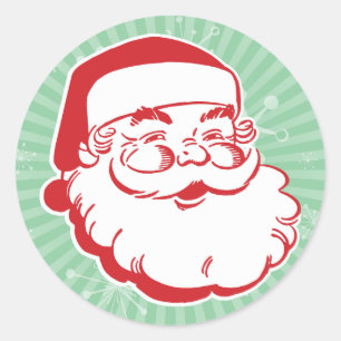 Redonda Pegatina del Santa Claus moderno de mediados del s