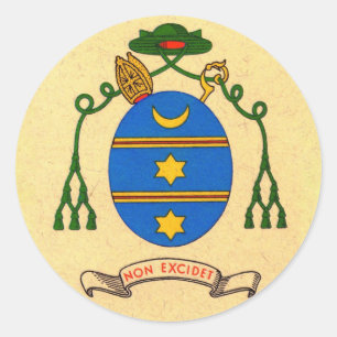 Redonda Pegatina del santo patrón del escudo de armas de