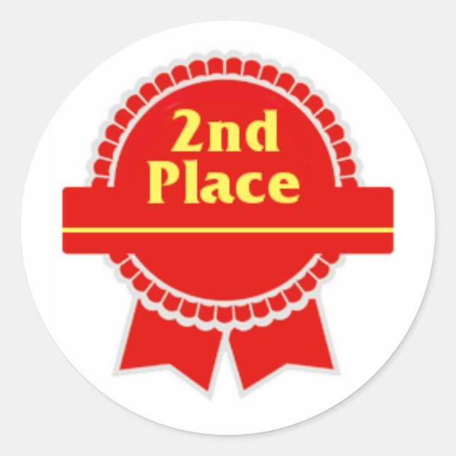 Redonda Pegatina del segundo lugar (Anverso)