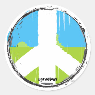 Redonda Pegatina del signo de la paz No2