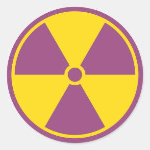 Redonda Pegatina del símbolo de la radiación