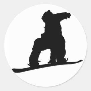 Redonda Pegatina del Snowboarder