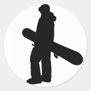 Redonda Pegatina del Snowboarder 2
