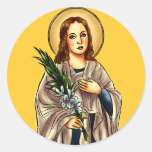 Redonda Pegatina del St. Maria Goretti