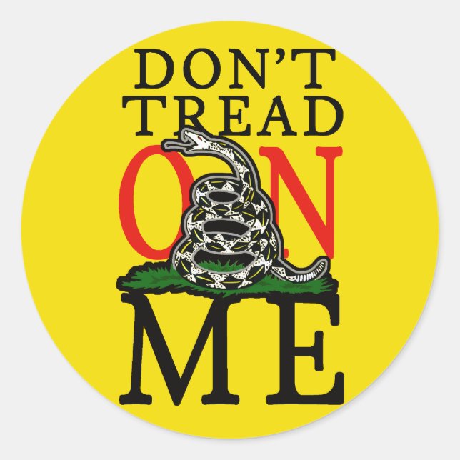 Redonda Pegatina del tapón de alcance, Gadsden, estilo 1 (Anverso)