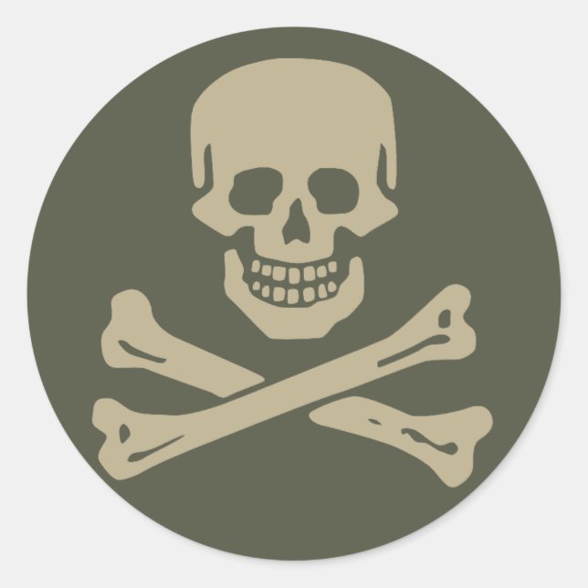 Redonda Pegatina del tapón de alcance, Jolly Roger - Estil (Anverso)