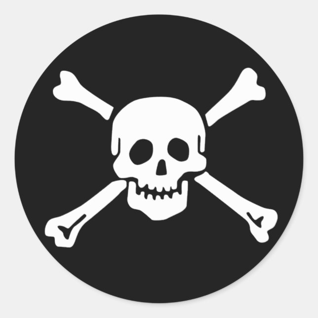 Redonda Pegatina del tapón de alcance, Jolly Roger - Estil (Anverso)