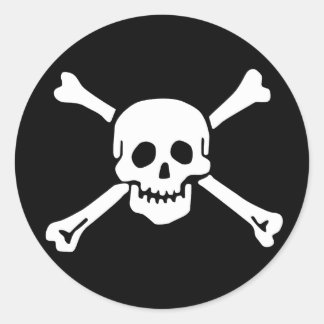 Redonda Pegatina del tapón de alcance, Jolly Roger - Estil