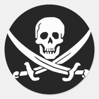 Redonda Pegatina del tapón de alcance, Jolly Roger - Estil