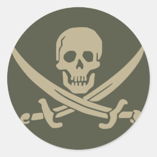 Redonda Pegatina del tapón de alcance, Jolly Roger - Estil