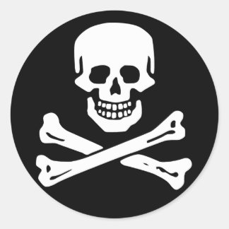 Redonda Pegatina del tapón de alcance, Jolly Roger - Estil