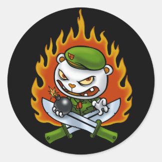 Redonda Pegatina del tatuaje de flame Flippy