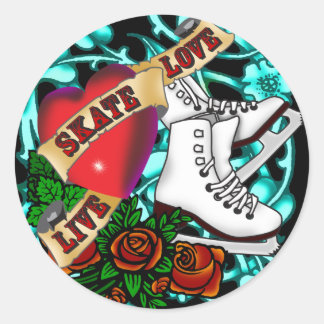 Redonda Pegatina del tatuaje de skaterGirl
