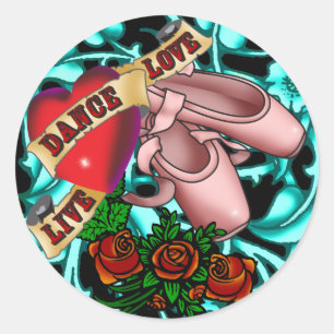 Redonda Pegatina del tatuaje del bailarín