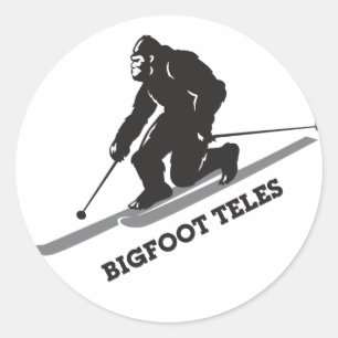 Redonda Pegatina del Teles de Bigfoot