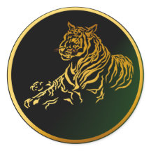 Pegatina del tigre de oro