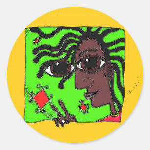 Redonda pegatina del tío del alma