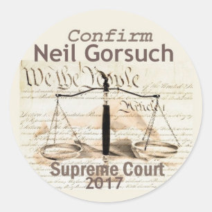 Redonda Pegatina del Tribunal Supremo de Neil GORSUCH