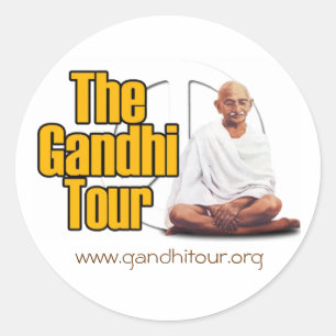 Redonda Pegatina del viaje de Gandhi