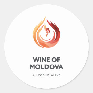 Redonda Pegatina del vino de Moldavia