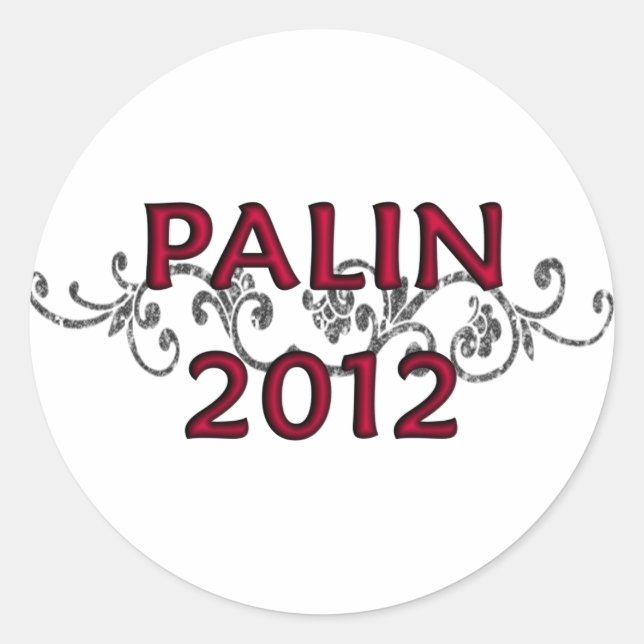 Redonda Pegatina del Vino de Palin 2012 (Anverso)