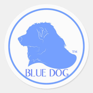 Redonda Pegatina Demócrata de Perro Azul