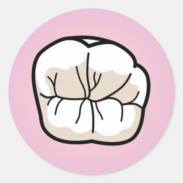 Redonda Pegatina dental [rosa] (Anverso)